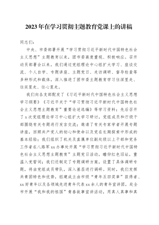 2023年在学习贯彻主题教育党课上的讲稿