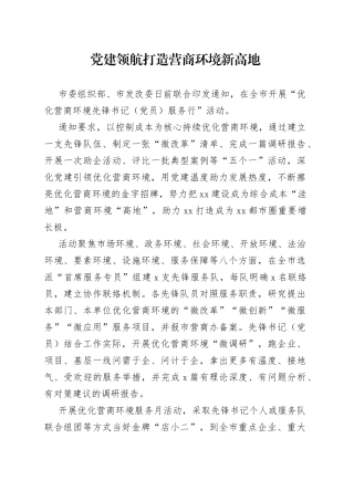 党建领航 打造营商环境新高地（20230508）