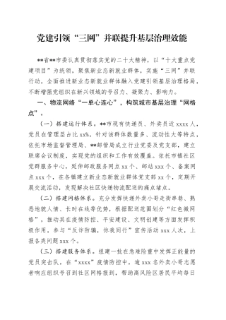 党建引领“三网”并联提升基层治理效能