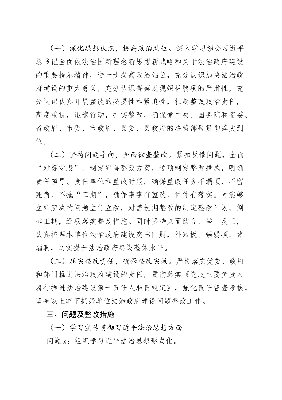 法治政府建设实地督导反馈问题整改方案_第2页