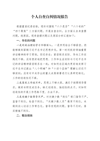 个人自查自纠情况报告