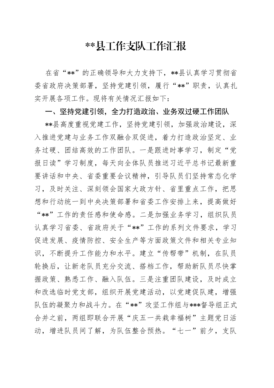 工作队工作汇报_第1页