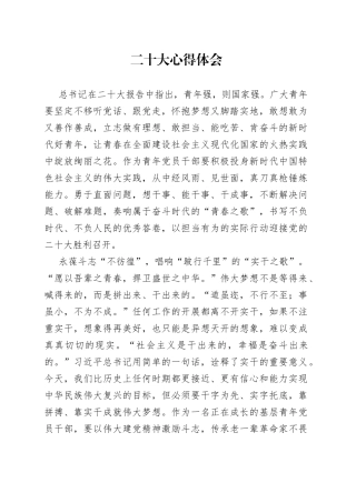 观看党的二十大心得体会