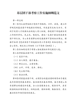 基层团干部考察工作实施细则共青团制度