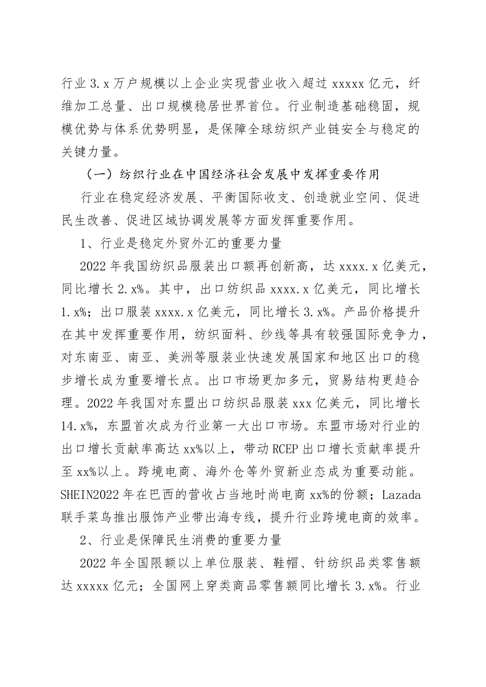 XX在2023年全国“两会”纺织行业代表委员座谈会上的讲话（20230304）_第2页