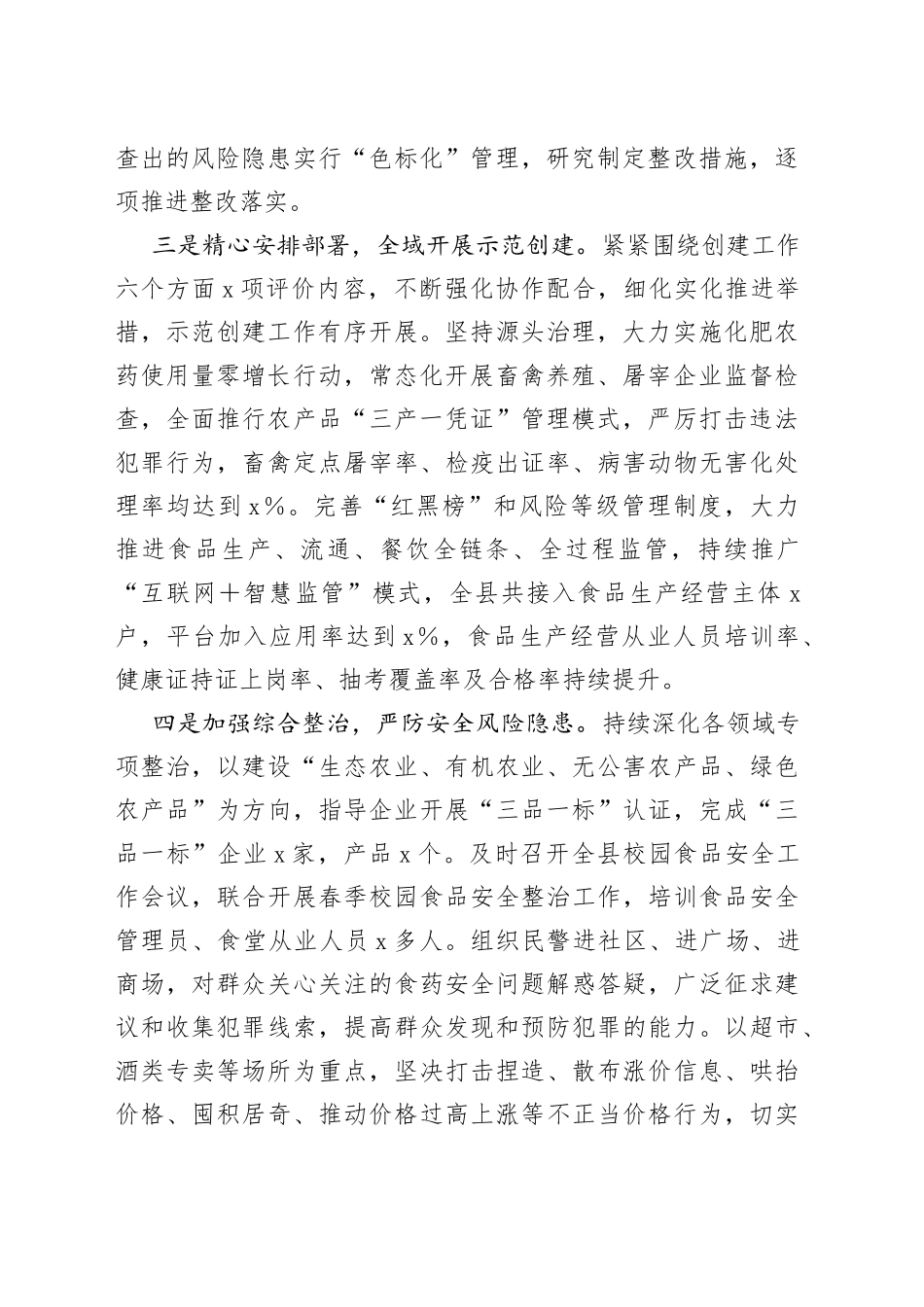 创建国家食品安全示范城市迎检冲刺发言汇报_第2页