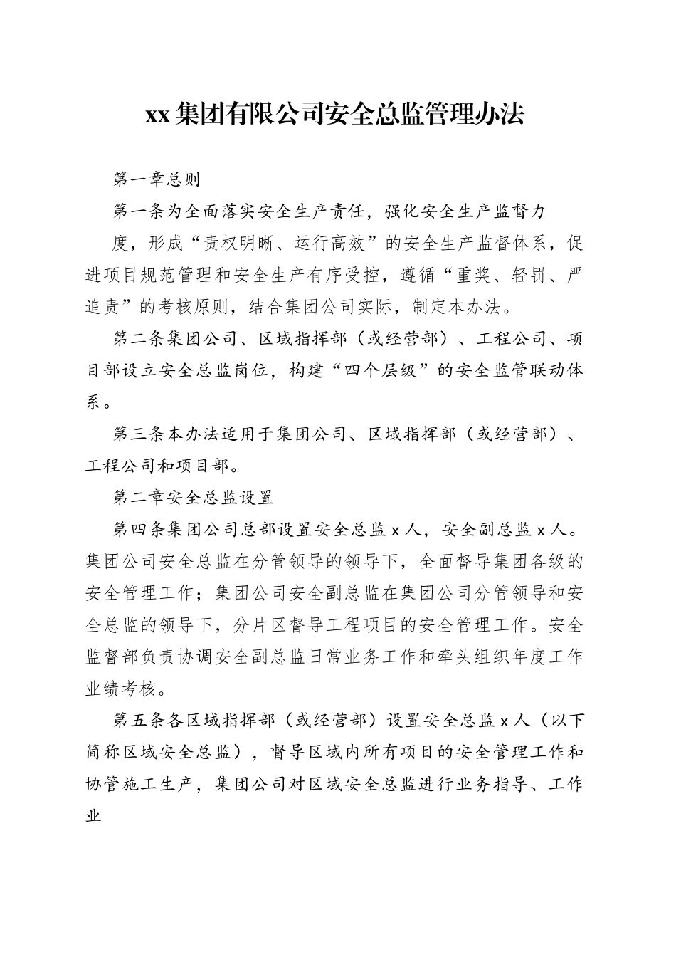 集团有限公司安全总监管理办法_第1页
