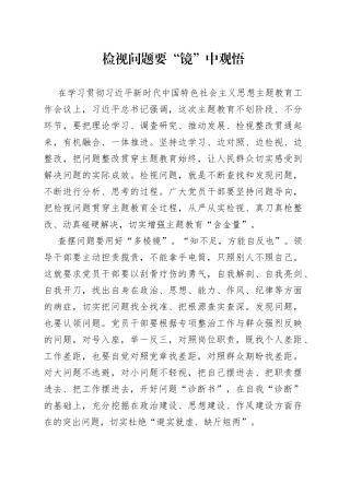 检视问题要“镜”中观悟