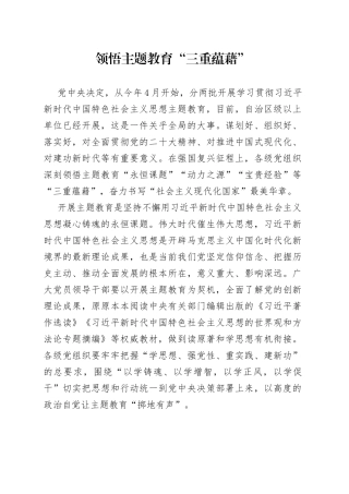 领悟主题教育“三重蕴藉”