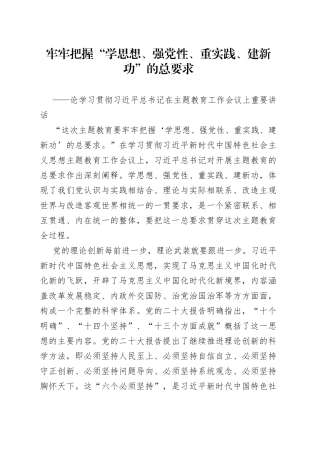 论学习贯彻习近平总书记在主题教育工作会议上重要讲话（20230406）