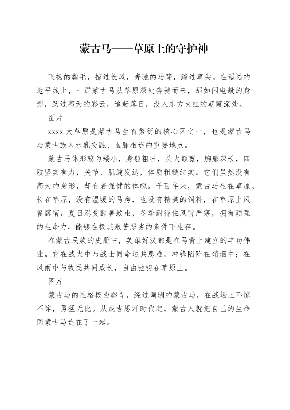 蒙古马——草原上的守护神_第1页