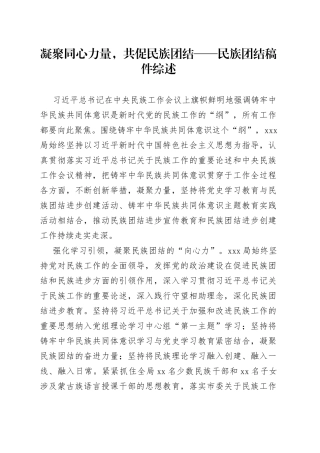 凝聚同心力量，共促民族团结——民族团结稿件综述
