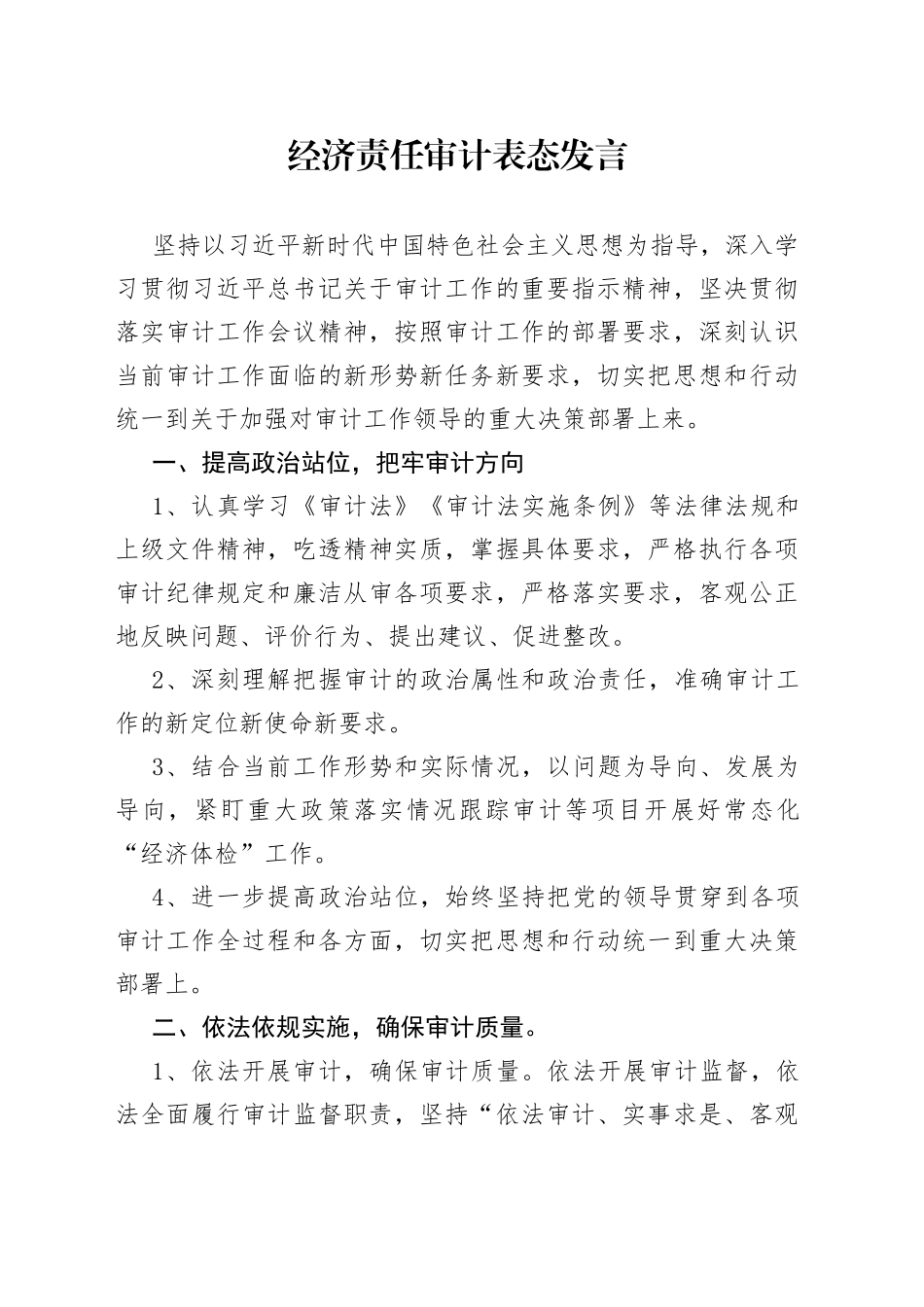 经济责任审计表态发言_第1页