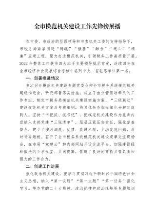 全市模范机关建设工作先锋榜展播（20230427）