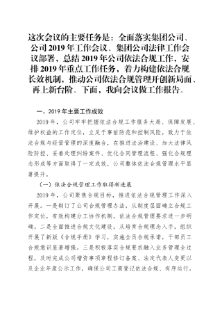 石油公司领导在公司审计暨依法合规工作会议上的报告（1）