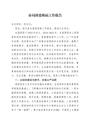 市局团委换届工作报告