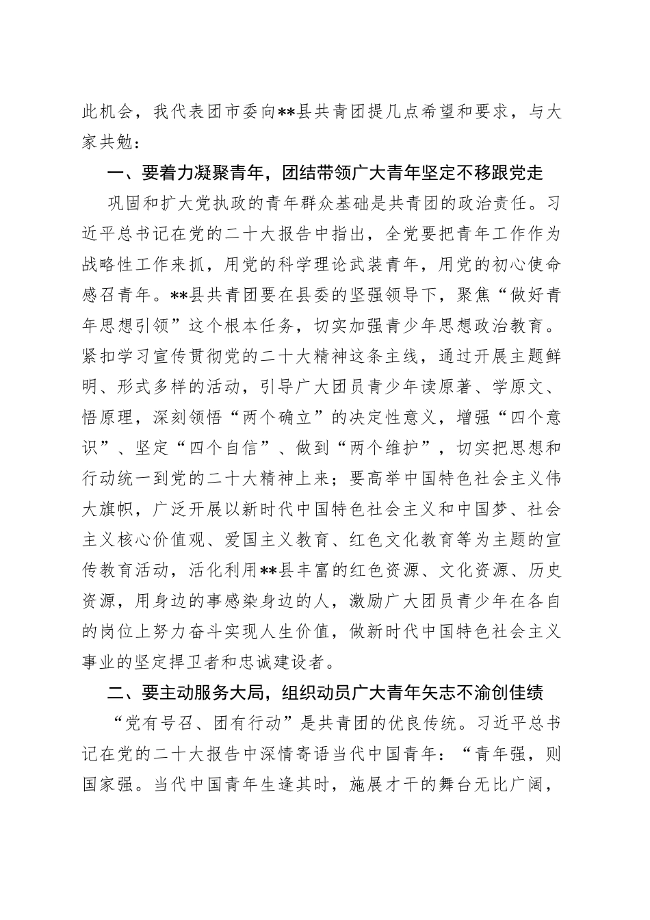 市领导在县团代会开幕式上的讲话_第2页