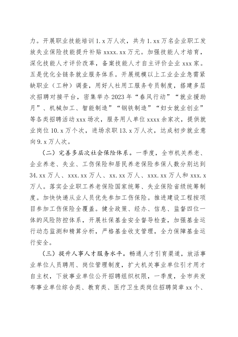 市人社局2023年一季度工作总结和下步工作打算（20230508）_第2页