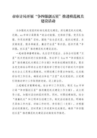 市审计局开展 “争四强 创五星”推进模范机关建设活动（20230424）