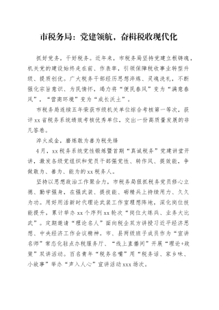 市税务局：党建领航，奋楫税收现代化（20230507）