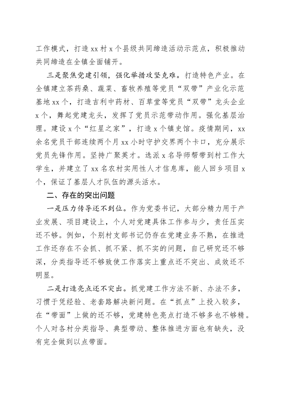 专管领导上年度抓基层党建工作述职报告_第2页
