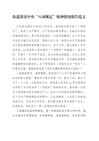 中央八项规定精神工作报告总结汇报