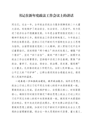 书记在新年度政法工作会议上的讲话