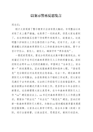 以案示警再反思发言