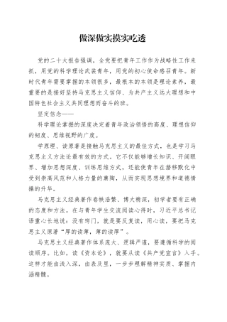 做深做实 摸实吃透