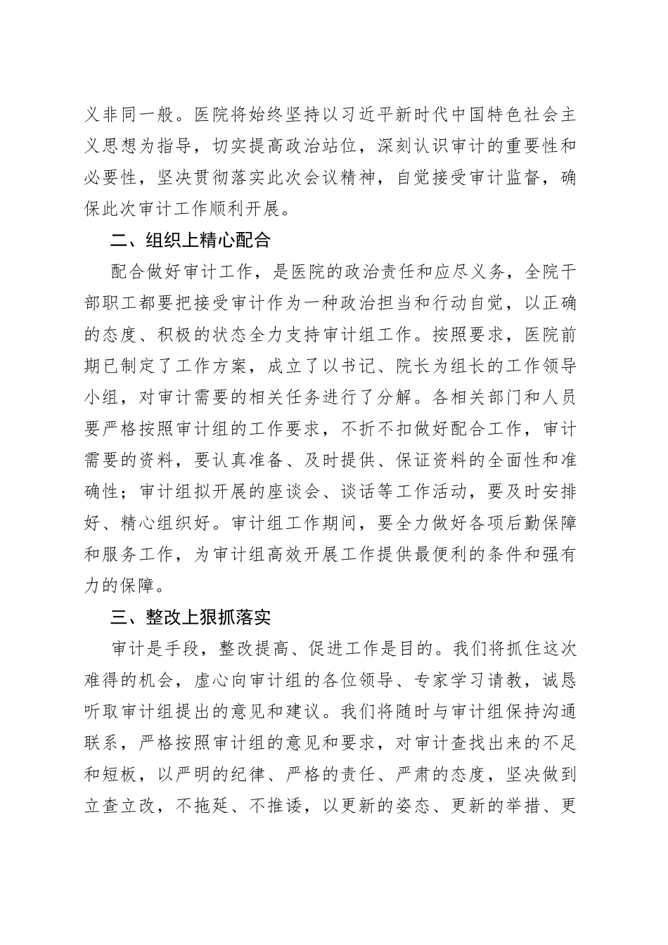 医院在审计组见面会上的表态发言材料_第2页