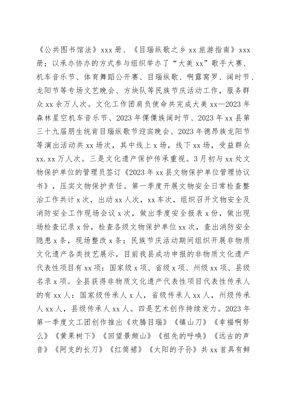 县文化和旅游局2023年第一季度工作总结（20230424）_第2页