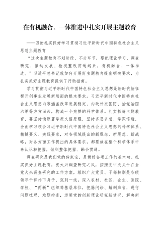 四论扎实抓好学习贯彻习近平新时代中国特色社会主义思想主题教育（20230427）