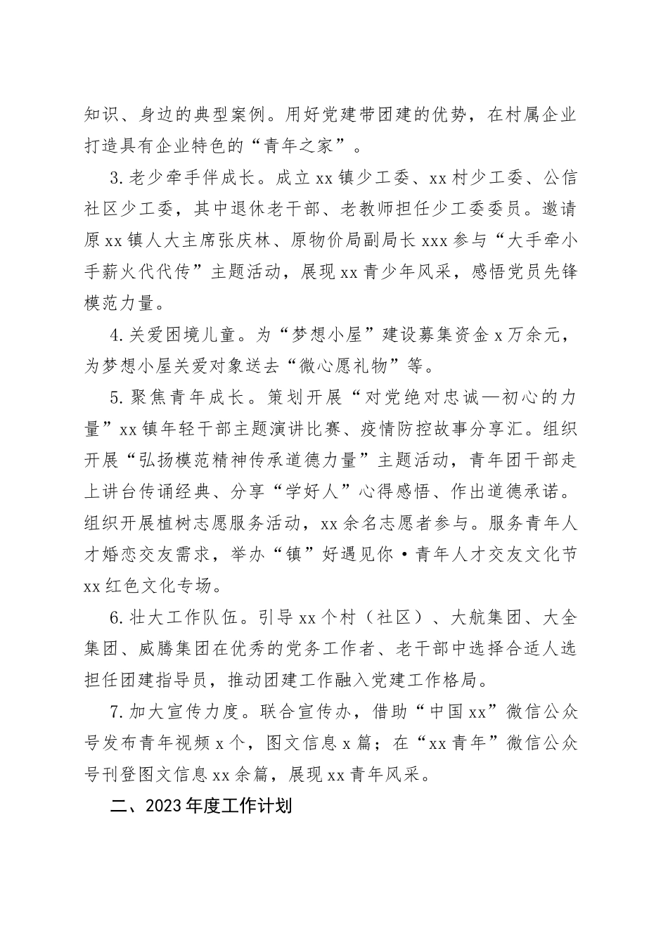 团委2022年工作总结和2023年工作计划合集（镇乡、街道）（7篇）_第2页