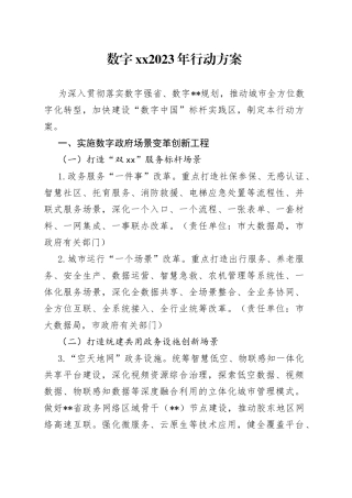 数字XX2023年行动方案