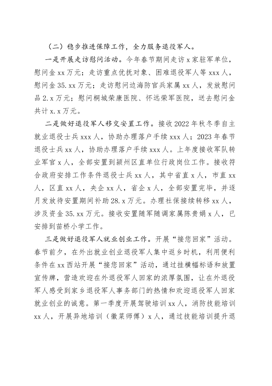 退役军人事务局2023年第一季度工作总结（20230519）_第2页