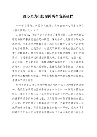 学习贯彻二十届中纪委二次全会精神研讨发言合集
