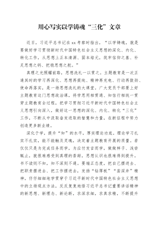 用心写实以学铸魂“三化”文章
