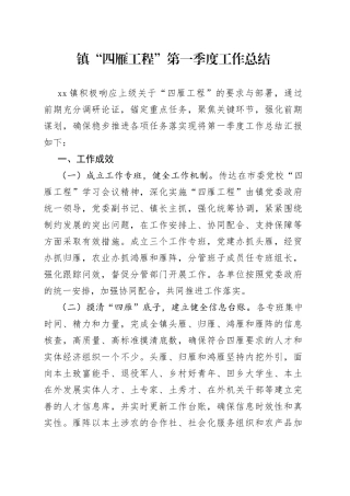 镇“四雁工程”第一季度工作总结（20230323）