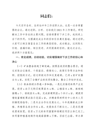 镇党委书记在村、所干部述职大会上的讲话