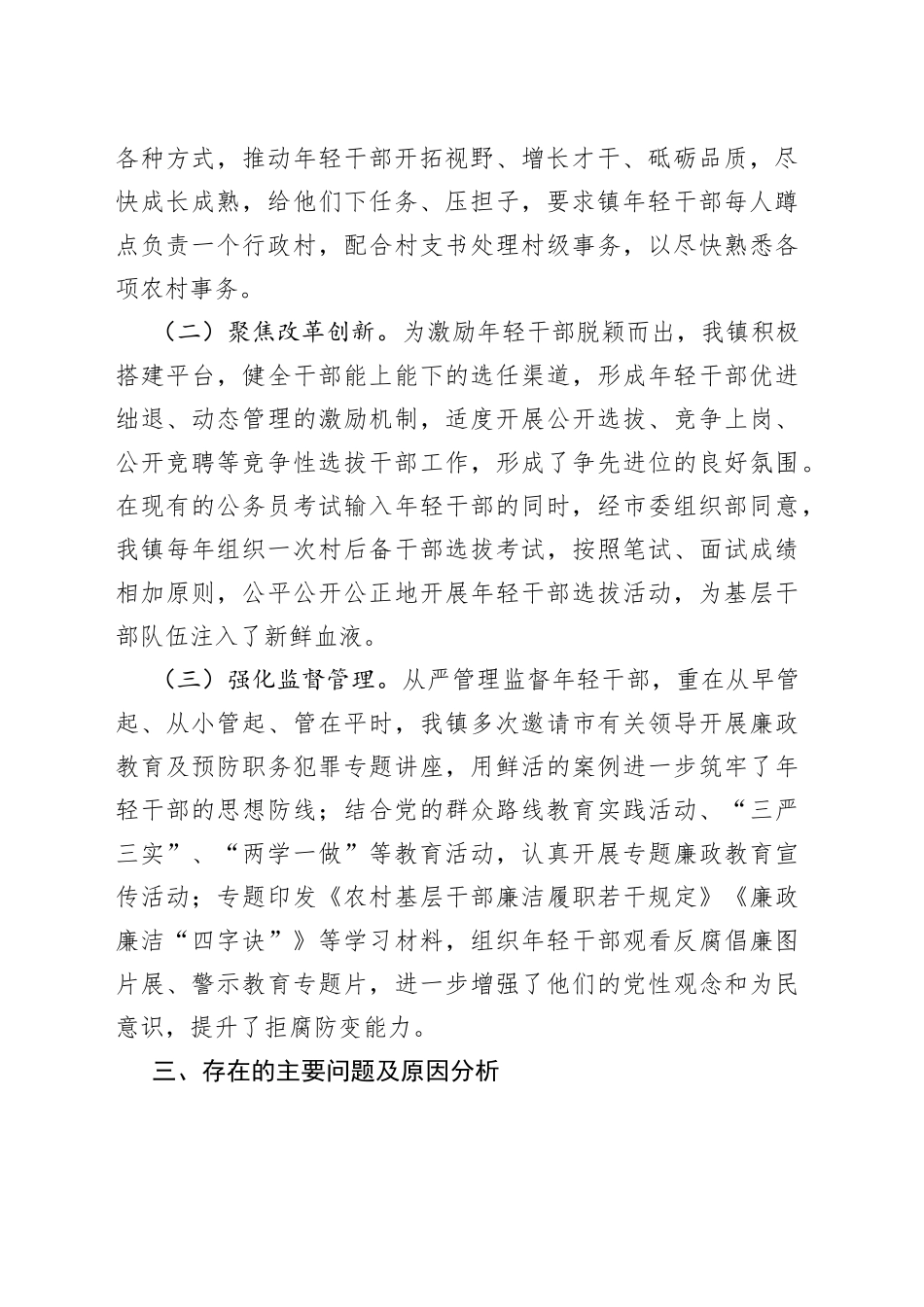 镇年轻干部教育培养管理使用调研报告_第2页