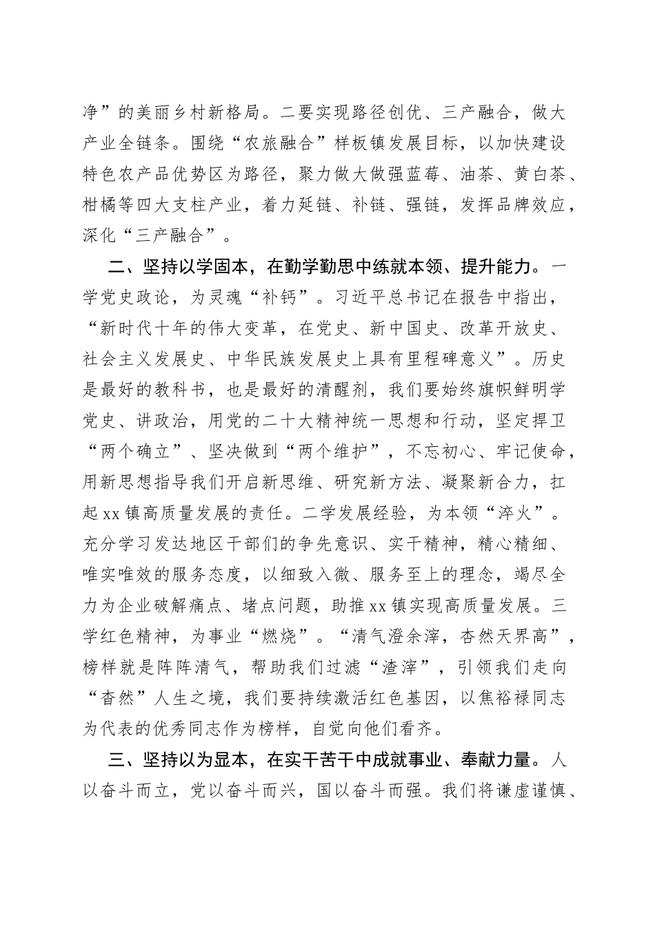 镇长学习党的二十大工作报告心得体会_第2页