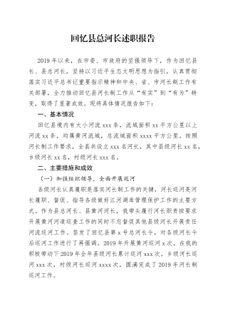 总河长述职报告