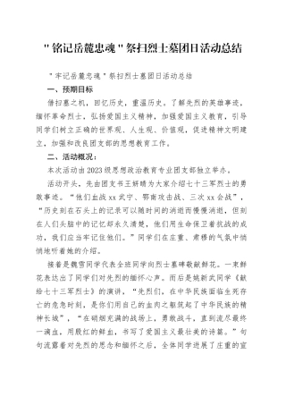 ＂铭记岳麓忠魂＂祭扫烈士墓团日活动总结