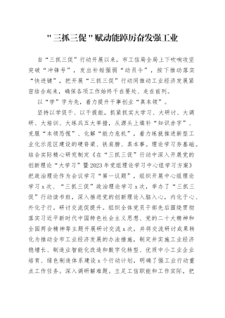 ＂三抓三促＂赋动能 踔厉奋发强工业
