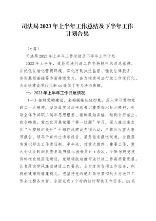 （3篇）司法局2023年上半年工作总结及下半年工作计划合集