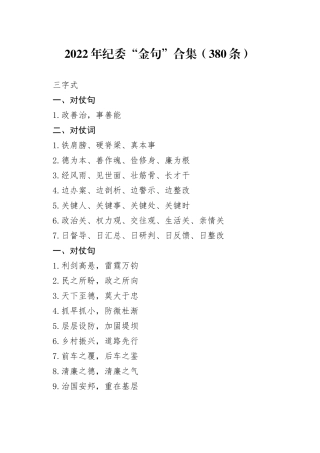 （380条）2022年纪委“金句”合集