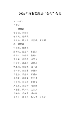 （956条）202X年度有关政法“金句”合集