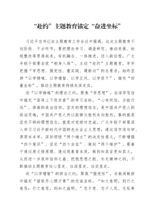 “赴约”主题教育 锚定“奋进坐标”