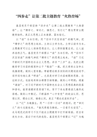 “四步走”让第二批主题教育“火热登场”