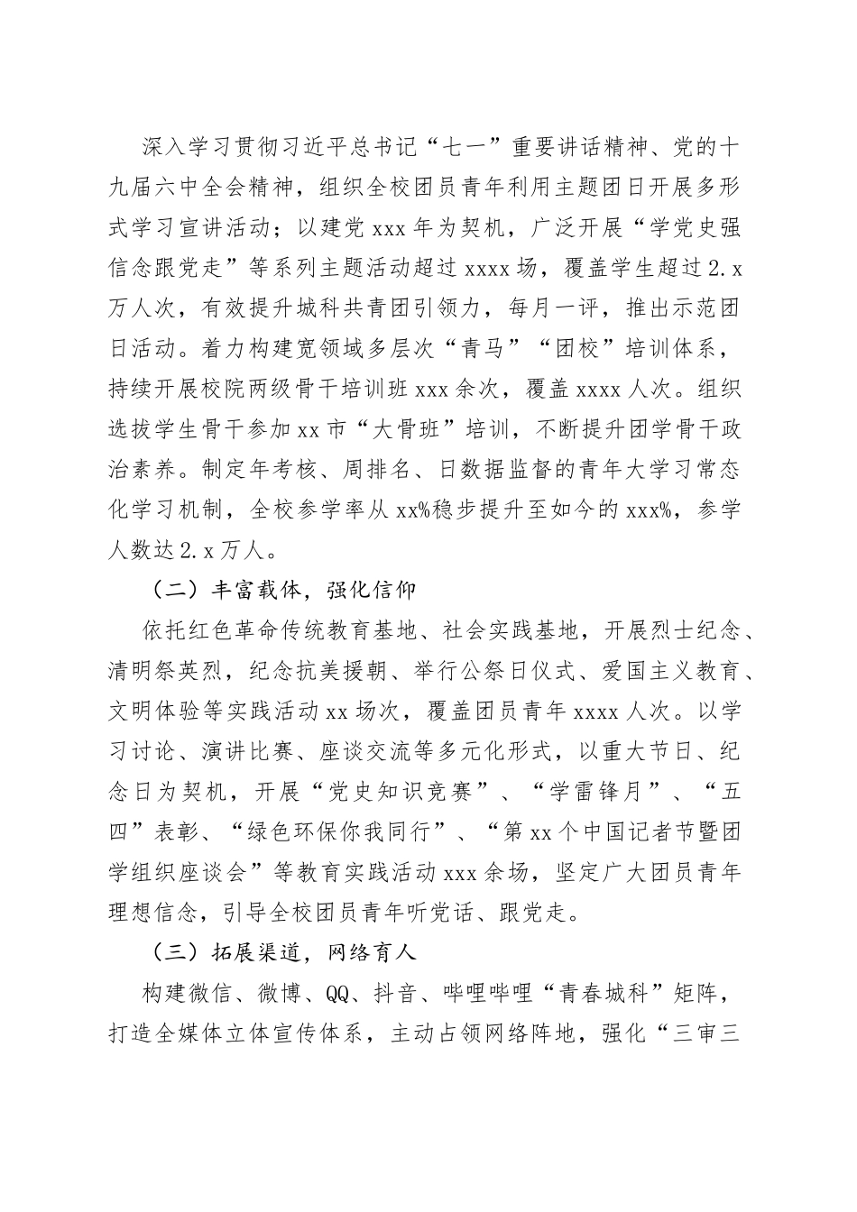 2021年团委工作总结（团市委汇报）_第2页